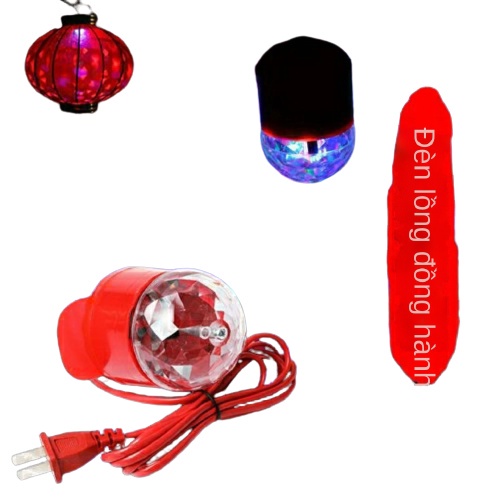Đèn lồng có LED xoay 7 màu trang trí Tết xoay 360 độ treo tết