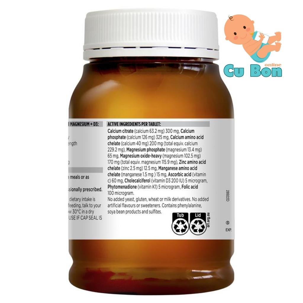 Viên Uống Bổ Sung canxi và D3 Total Calcium &amp; Magnesium + D3 Blackmores của úc hỗ trợ xương khớp 200 viên
