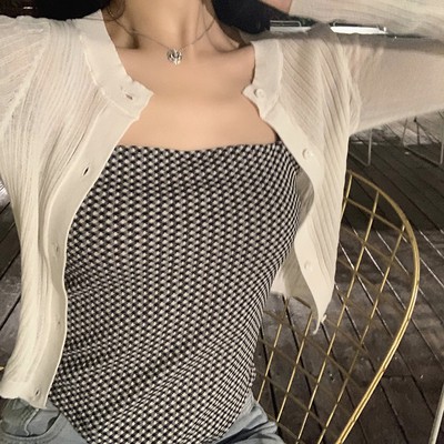 Áo 2 dây kẻ sọc caro thời trang 2021 cổ điển cho nữ | BigBuy360 - bigbuy360.vn