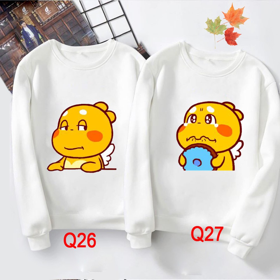 Áo nỉ đôi sweater nam nữ, áo cặp cute - ÁO ĐÔI THU ĐÔNG QOOBEE LOẠI 1 CỰC CHẤT