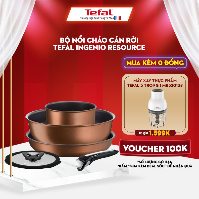 [Mã LIFEHL25 giảm 10% đơn 350K] Bộ nồi chảo cán rời Tefal Ingenio Resource