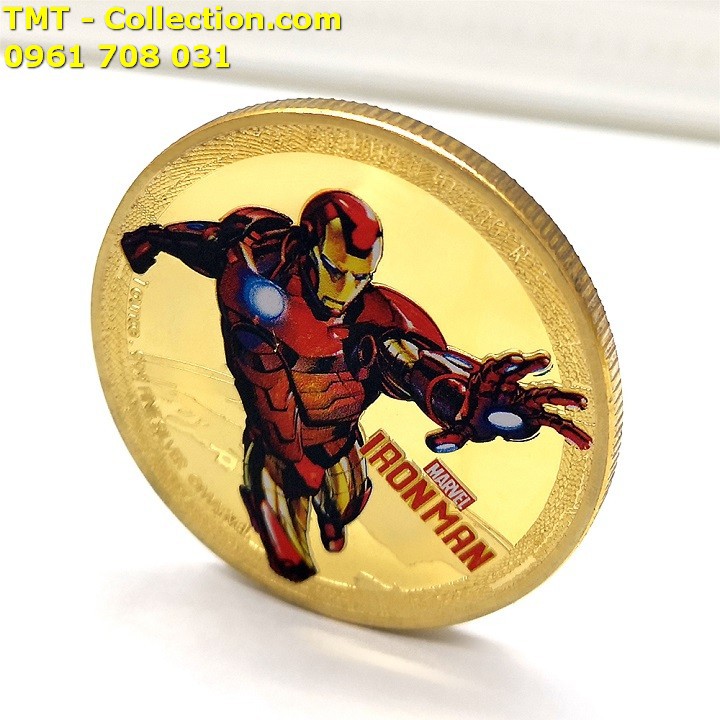 Xu Avengers Marvel Siêu Anh Hùng Iron Man Vàng; Màu: vàng; đường kính của xu là  4cm-TMT Collection-SP002464