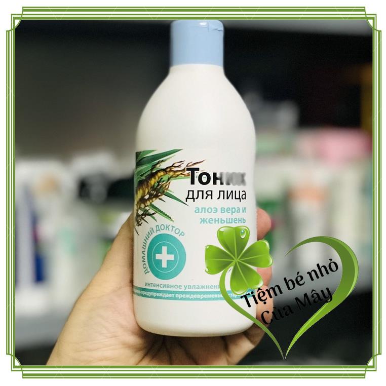 Nước cân bằng da Nước hoa hồng Lô Hội & Nhân Sâm Domashnij Doctor 300ml hàng nội địa nga