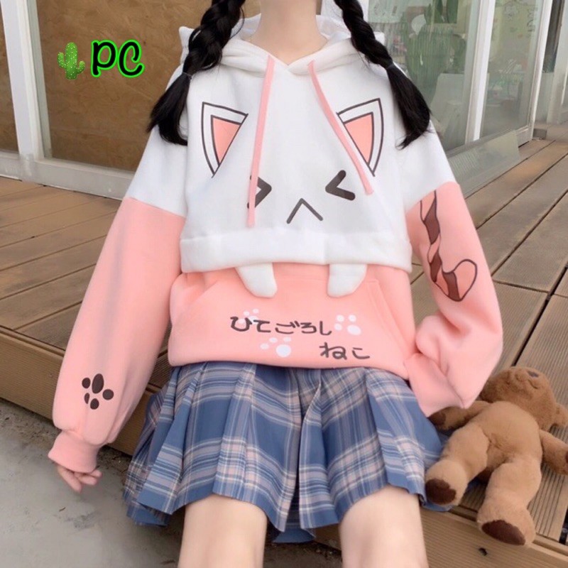 🌵ÁO KHOÁC HOODIE CON MÈO GIẬN RẤT CUTE DỂ THƯƠNG, Form < 60 kí