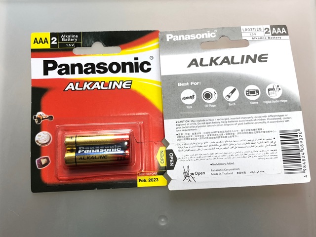 Pin Panasonic Thái Lan AAA alkaline ( vỉ 2 viên ) LR03t/2b 1,5v