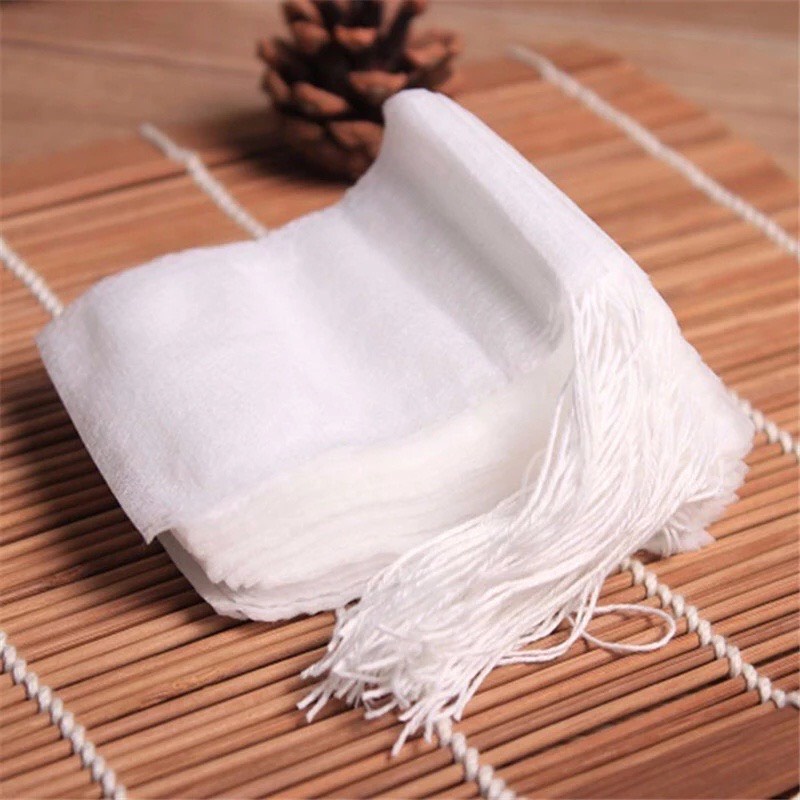 Sét 5 túi lọc trà vải có dây rút từ vải không dệt an toàn cho sức khỏe lọc trà dược liệu thảo mộc cà phê
