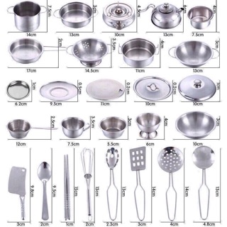BỘ ĐỒ CHƠI NHÀ BẾP INOX 40 MÓN