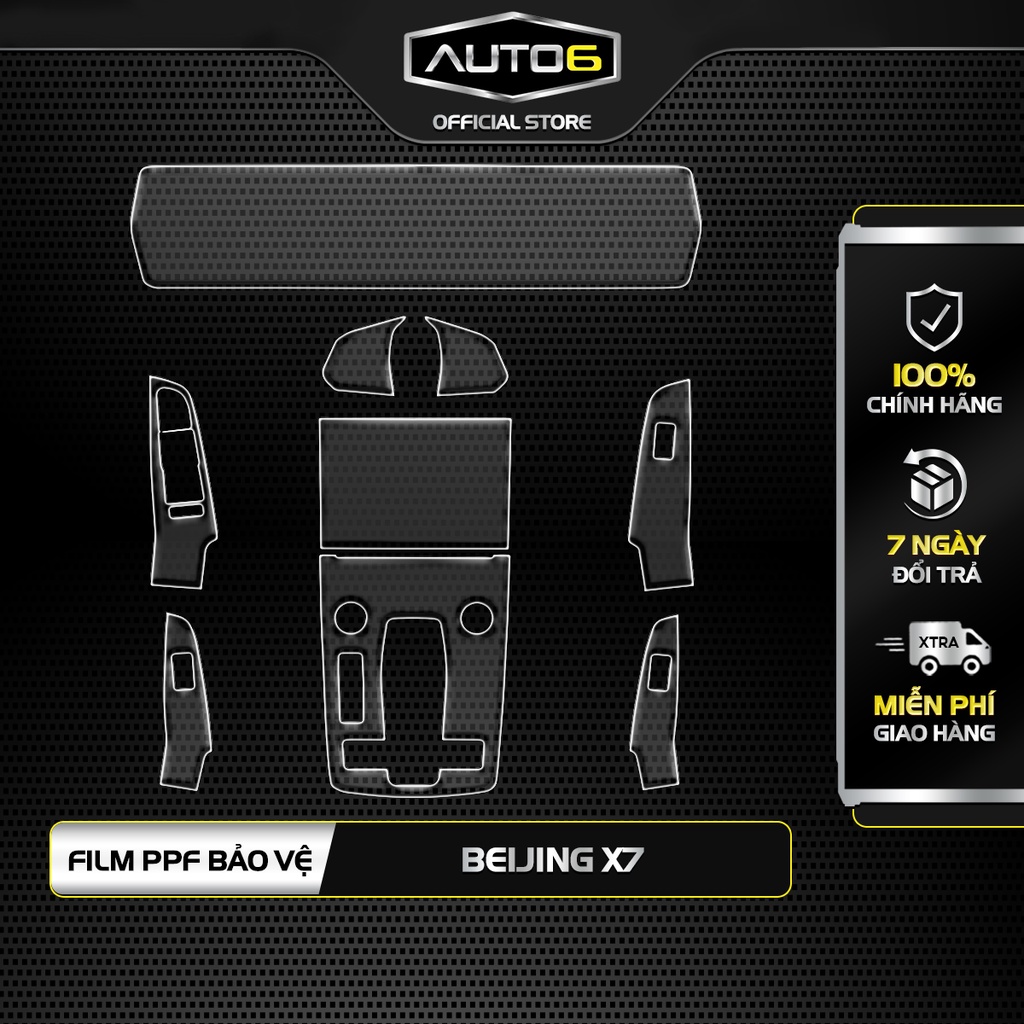 Bộ 6 chi tiết Film PPF trong suốt dán xe BEIJING X7 chống xước bảo vệ nội thất ô tô - AUTO6