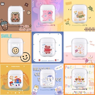 Vỏ bảo vệ hộp sạc tai nghe Airpods pro bằng TPU trong suốt họa tiết hoạt hình dễ thương