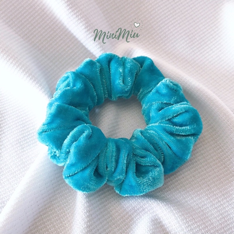Dây buộc tóc nữ Scrunchies trơn SIZE SMALL vải nhung mềm mịn, dây cột tóc nhung bản 2CM độ nhún dày- Minimiu