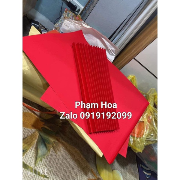Giấy nhung gập quạt dập sẵn nếp,làm quạt trang trí Tết