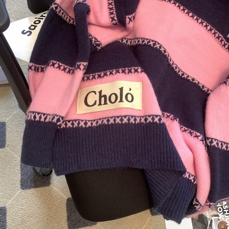 Áo sweater Dáng Rộng Họa Tiết Kẻ Sọc Thời Trang Thu Đông Phong Cách Hong Kong Cho Nữ