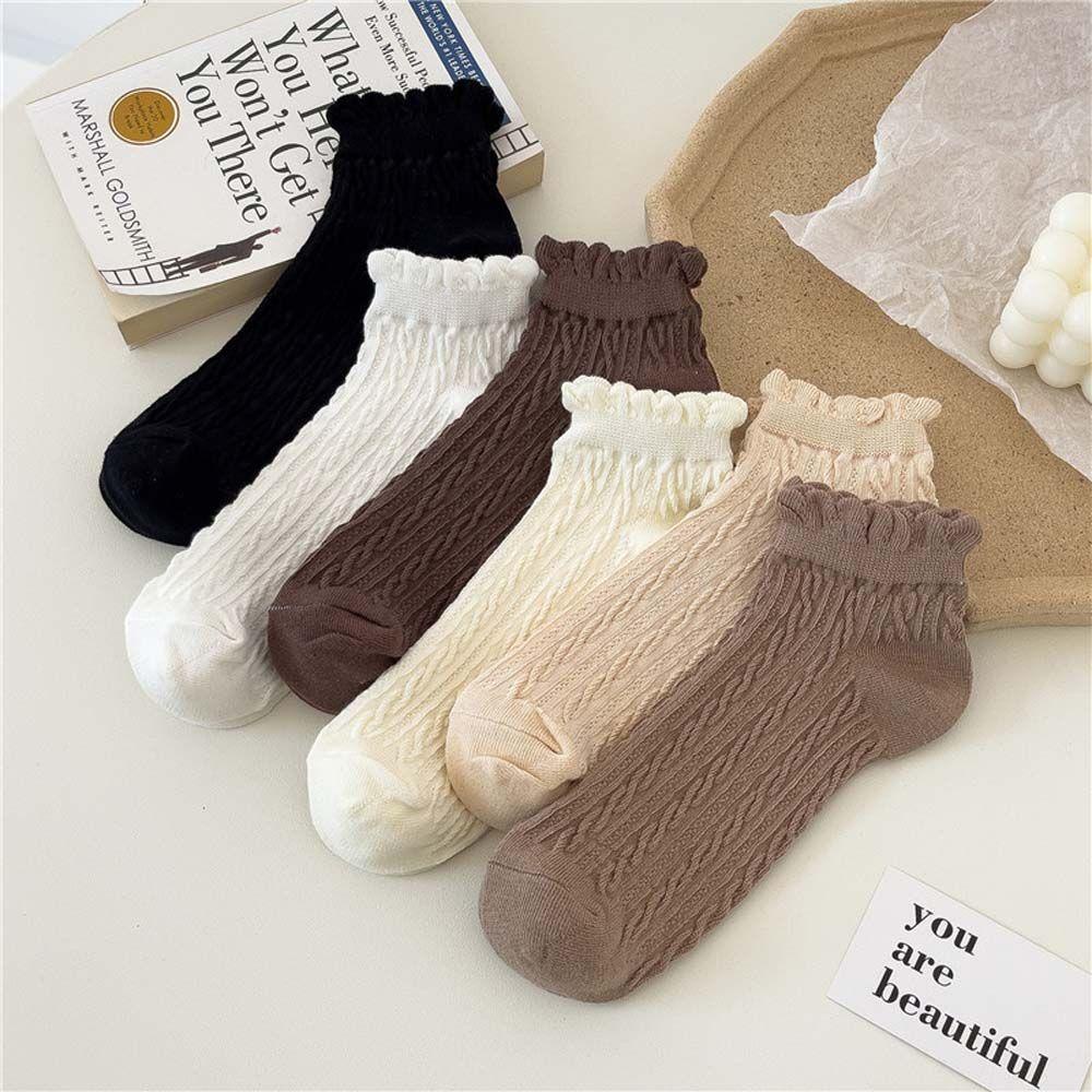 Vớ Cotton Cổ Thấp Họa Tiết Dễ Thương Nhiều Màu Phong Cách Hàn Quốc Thời Trang Cho Nữ