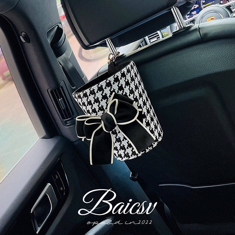 In-Car Trash Can Car Barrel Seat Rear Storage Sundries Air Outlet Female Car Trash Can Hanging tss5