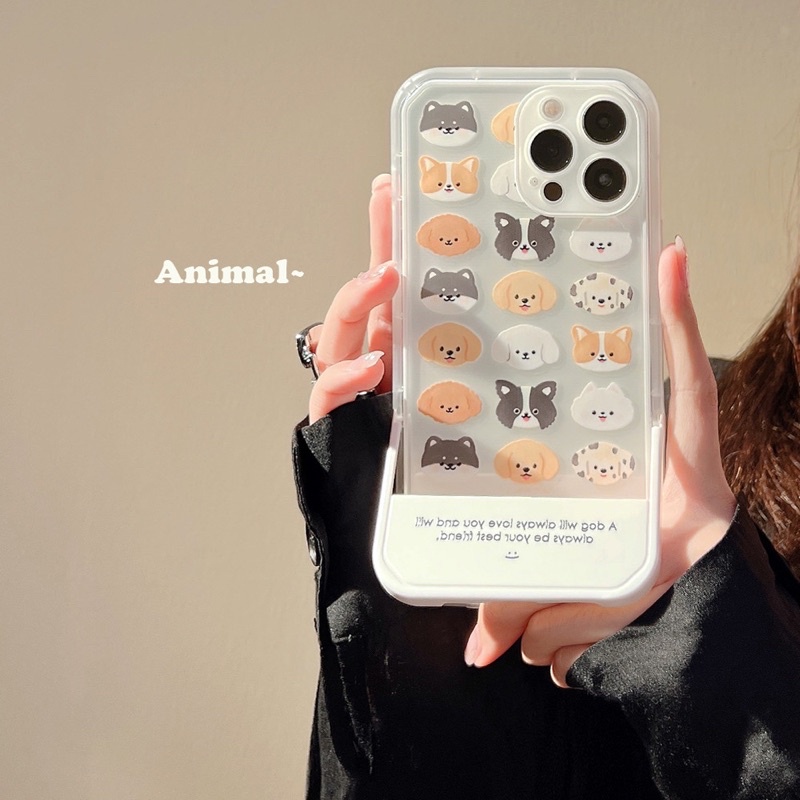 (SIÊU RẺ) Ốp lưng iphone nhiều mặt cún a dog có thanh đỡ 7plus/8/8plus/x/xr/xs/11/12/13/pro/max/plus/promax