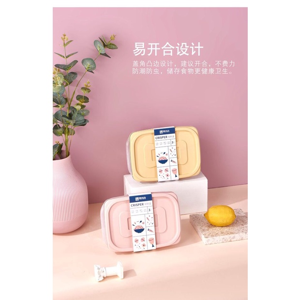 Bộ 4 hộp nhựa bảo quản thực phẩm CRISPER trong suốt