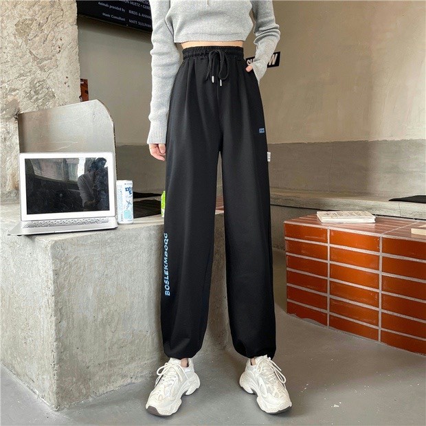 Quần jogger thêu chốt umi RUBY HOUSE86 chất umi dầy đẹp, mịn, mát , có 2 size M và L , không xù, hàng đẹp