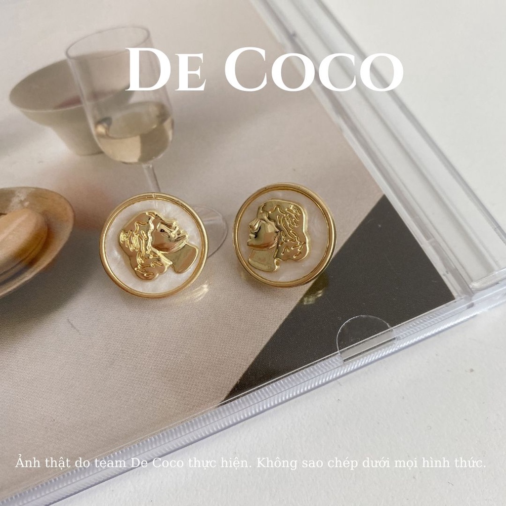 Khuyên tai bông tai đồng xu The Face De Coco