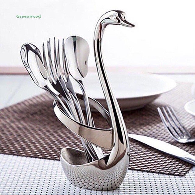 BỘ THÌA DĨA INOX CAO CẤP KÈM ỐNG CẮM THIÊN NGA (GIÁ CỰC RẺ)