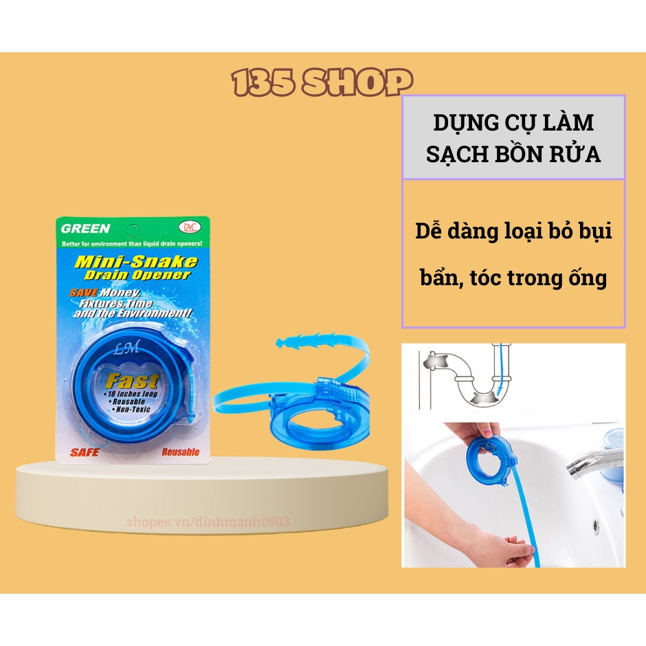 Dụng cụ làm sạch bồn rửa, lấy tóc chống tắc nghẽn ống nước - Cây lấy rác đa năng M25