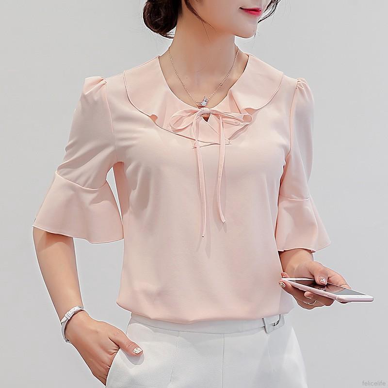 Áo kiểu Hàn Quốc mùa xuân vải chiffon
