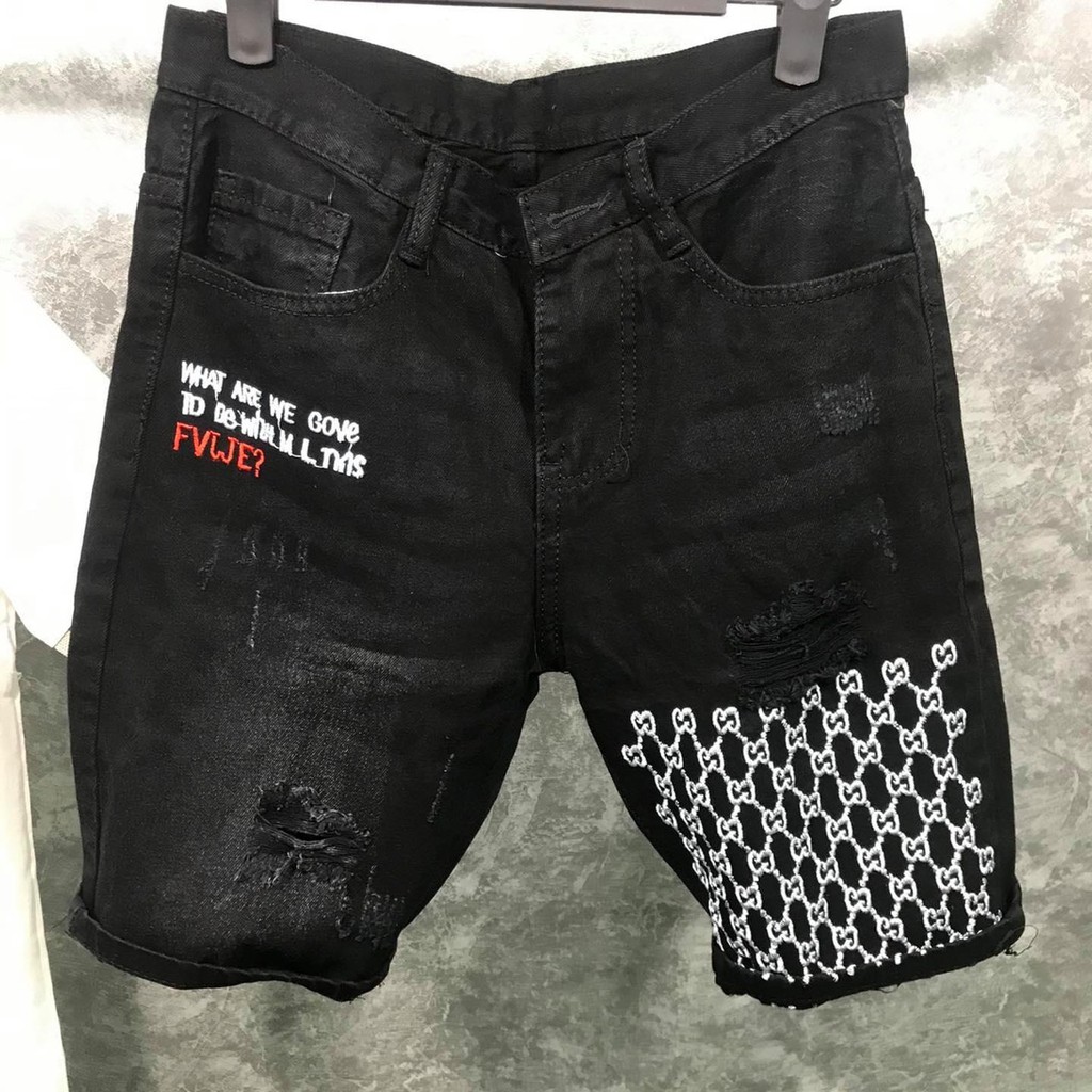 Quần short jean nam rách xước nhiều màu co dãn tốt hàng cao cấp | BigBuy360 - bigbuy360.vn