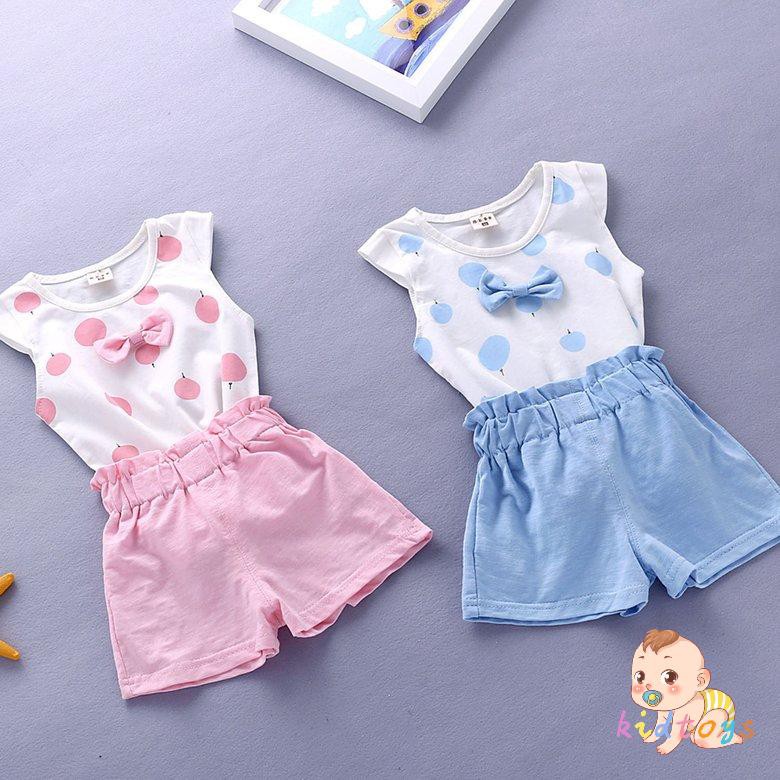 Bộ Áo Ba Lỗ + Quần Short Cotton In Hoạt Hình Cho Bé 0001
