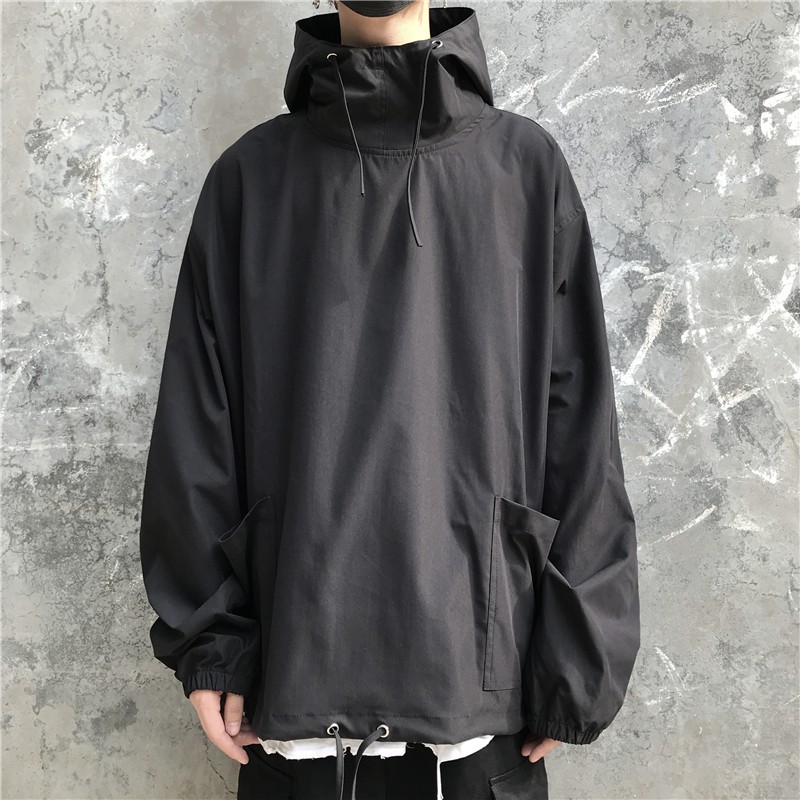 Áo gió nam chui đầu cổ đứng đơn giản Style Ulzzang Hiphop nhật bản