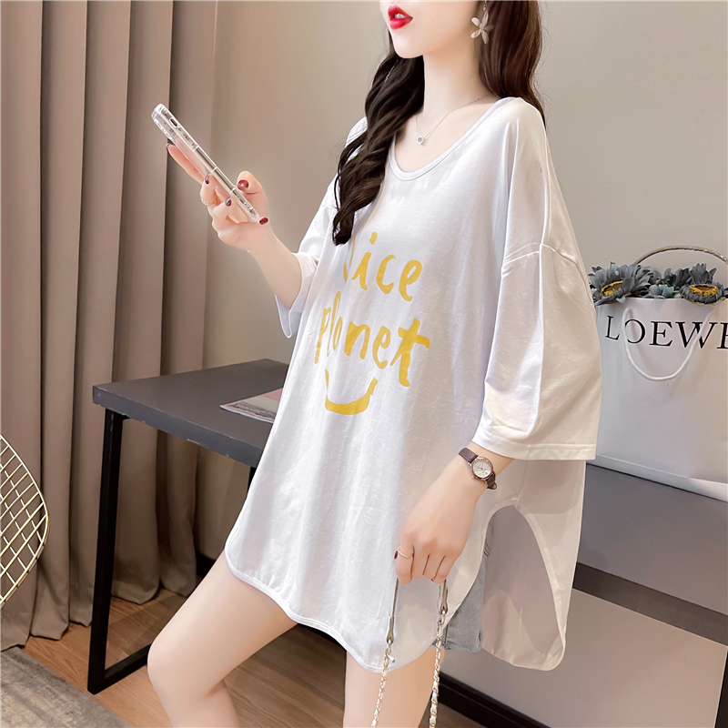 Đầm Thun Tay Ngắn Dáng Dài Vải Cotton Kiểu Hàn Quốc Dễ Thương