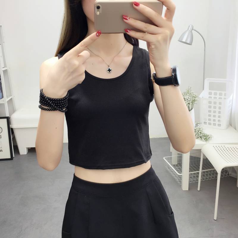 Áo croptop nữ ba lỗ cộc tay chất cotton co giãn cao cấp dáng ôm - HN Clothing - A1