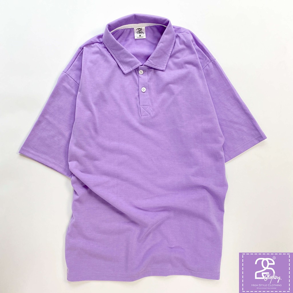 Áo Thun Polo Basic Tee Oversize Cổ Bẻ Tay Lỡ Form Rộng Nam Nữ Thời Trang 2S Clothing Màu Tím Cà Siêu Đẹp | BigBuy360 - bigbuy360.vn