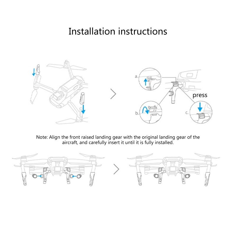 Bộ Khung Bảo Vệ Nâng Cao Chân Có Thể Gập Lại Được Kèm Đèn LED Cho Mavic Air