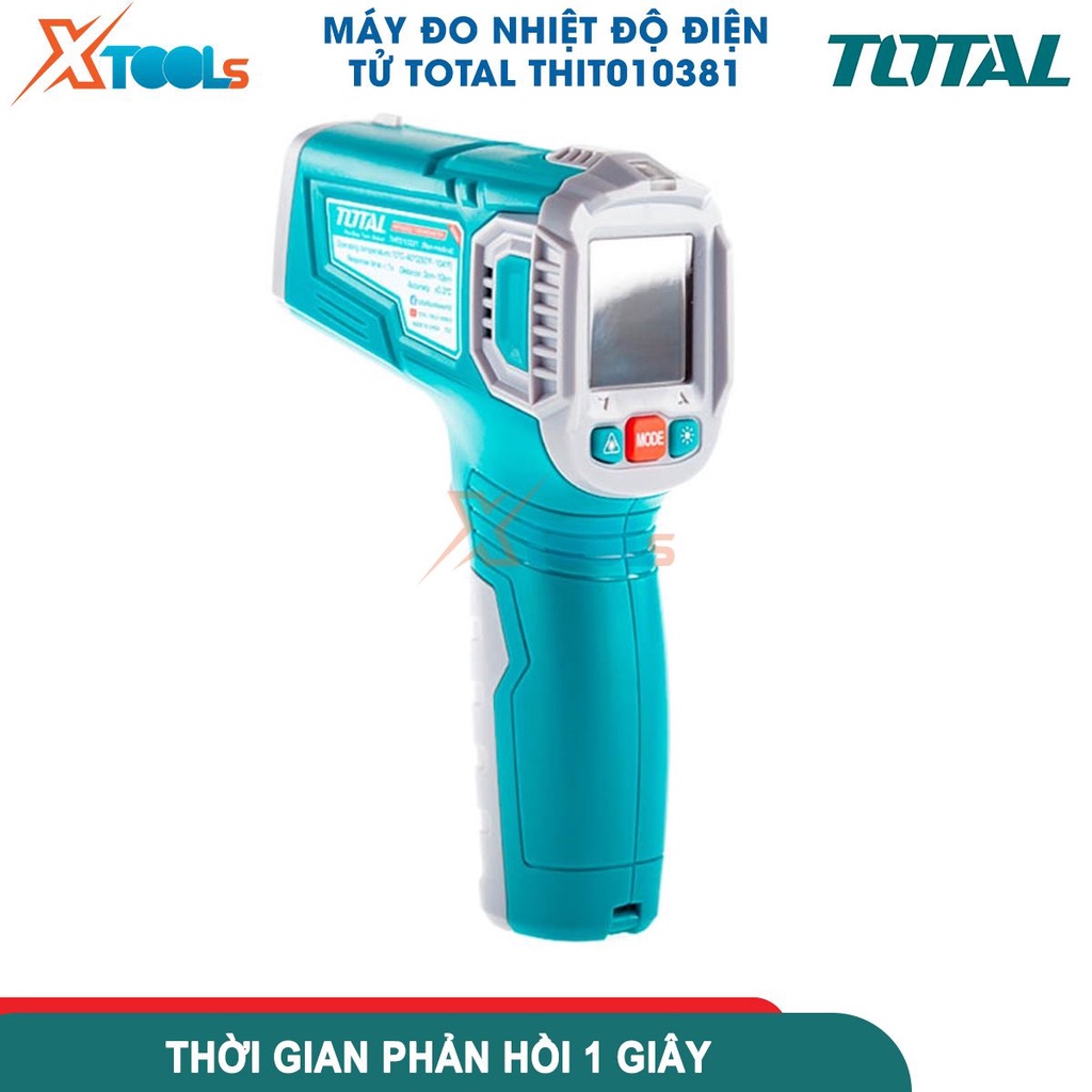 Máy đo nhiệt độ điện tử tia hồng ngoại Total THIT010381, Nhiệt kế hồng ngoại Nhiệt độ -30°C ~ 550°C