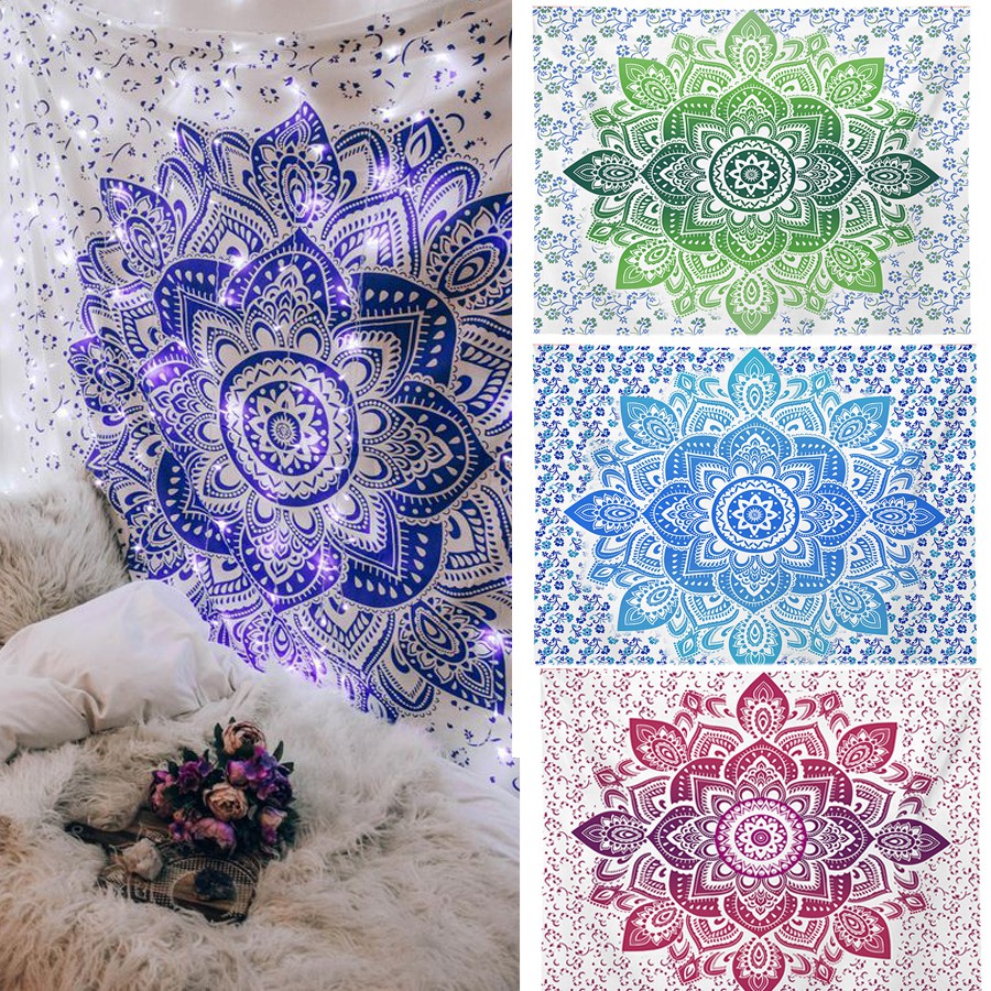 Tranh vải MANDALA 150cm*130cm, tặng kèm đinh đóng tường và kẹp tranh