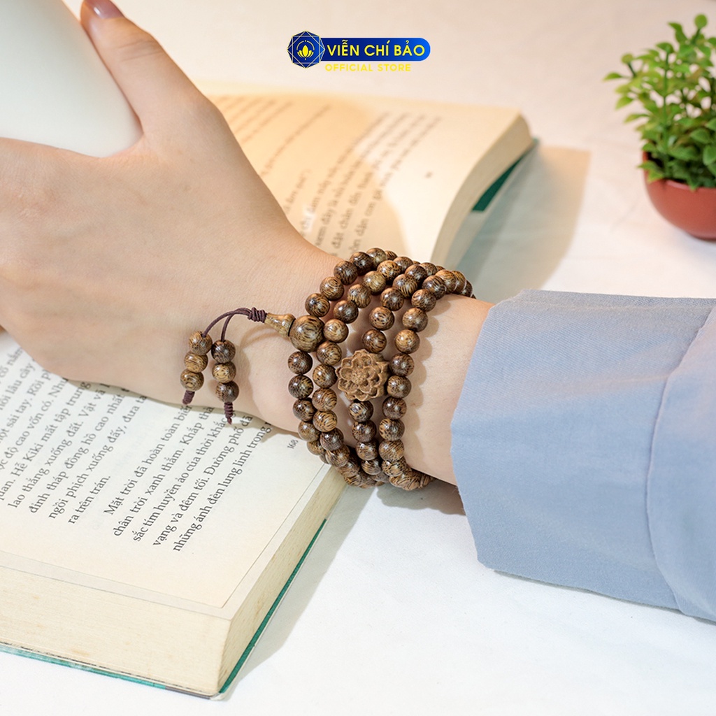 Chuỗi trầm Tốc 108 hạt mix - Thánh giá, Hoa sen,  Phật tổ, Tỳ Hưu thời trang phụ kiện trang sức Viễn Chí Bảo V000814