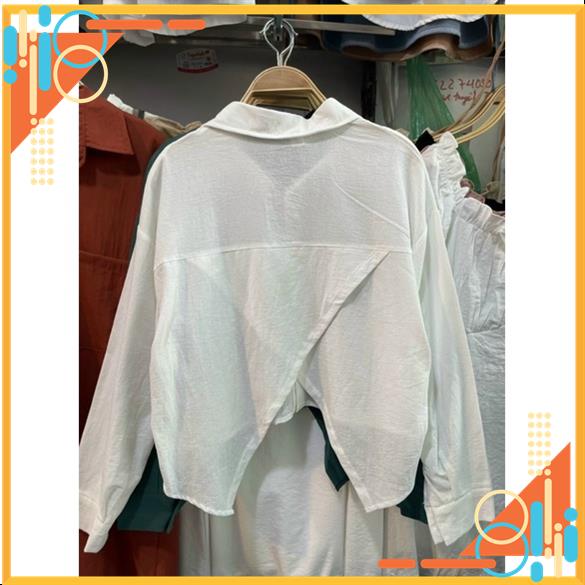 Áo sơ mi chéo tà, áo croptop vạt tà sau lưng MSP90804 | BigBuy360 - bigbuy360.vn