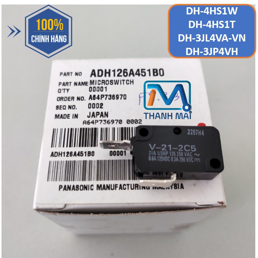 Công tắc đóng ngắt điện máy nước nóng Panasonic DH-4HS1W DH-4HS1T DH-3JL4VA-VN DH-3JP4VH-VN