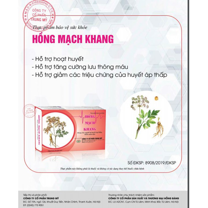 [TÍCH ĐIỂM] Hồng Mạch Khang (Hộp 30 Viên) - Dành Cho Người Huyết Áp Thấp - Victory Pharmacy