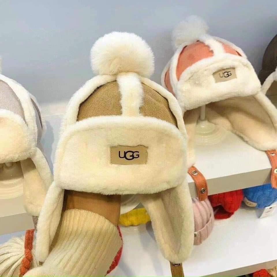 Mũ Lông Cừu Trùm Đầu Có Tai Gấu Cao Cấp Cực Ấm Áp Cho Bé từ 1-5 Tuổi