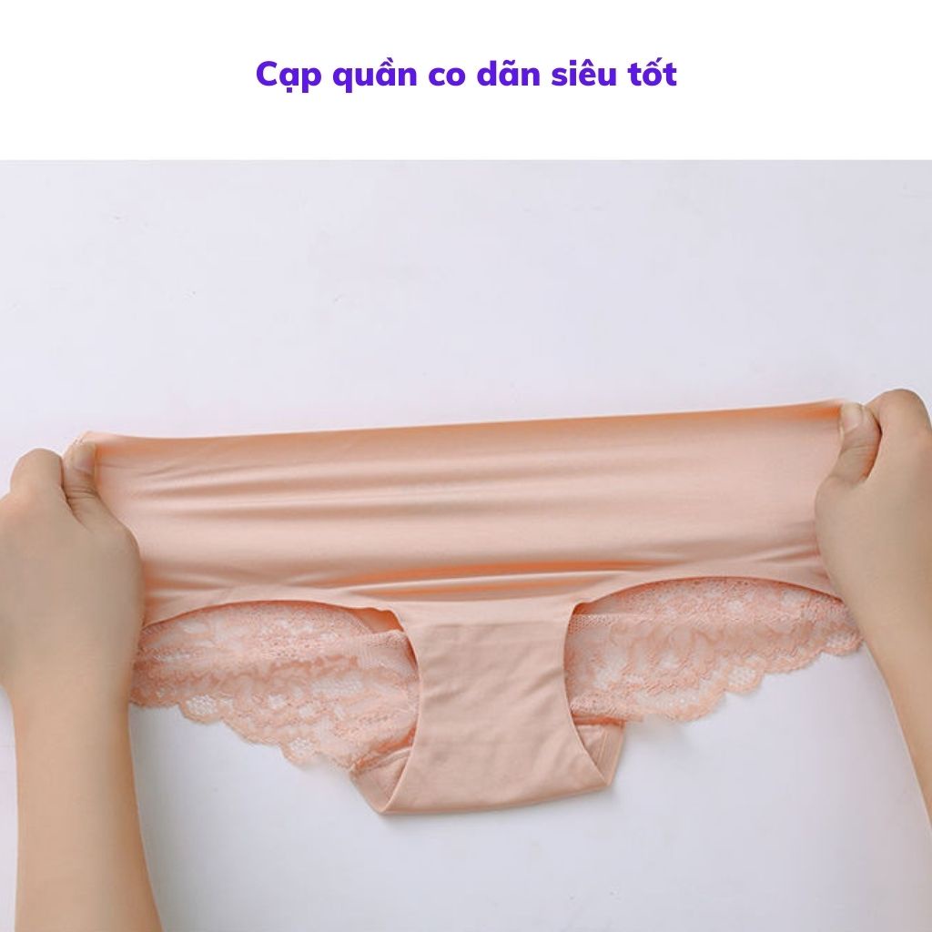 Quần lót nữ ren lụa băng sexy gợi cảm, Quần chíp nữ kháng khuẩn mềm mại tôn dáng LANIXA L93