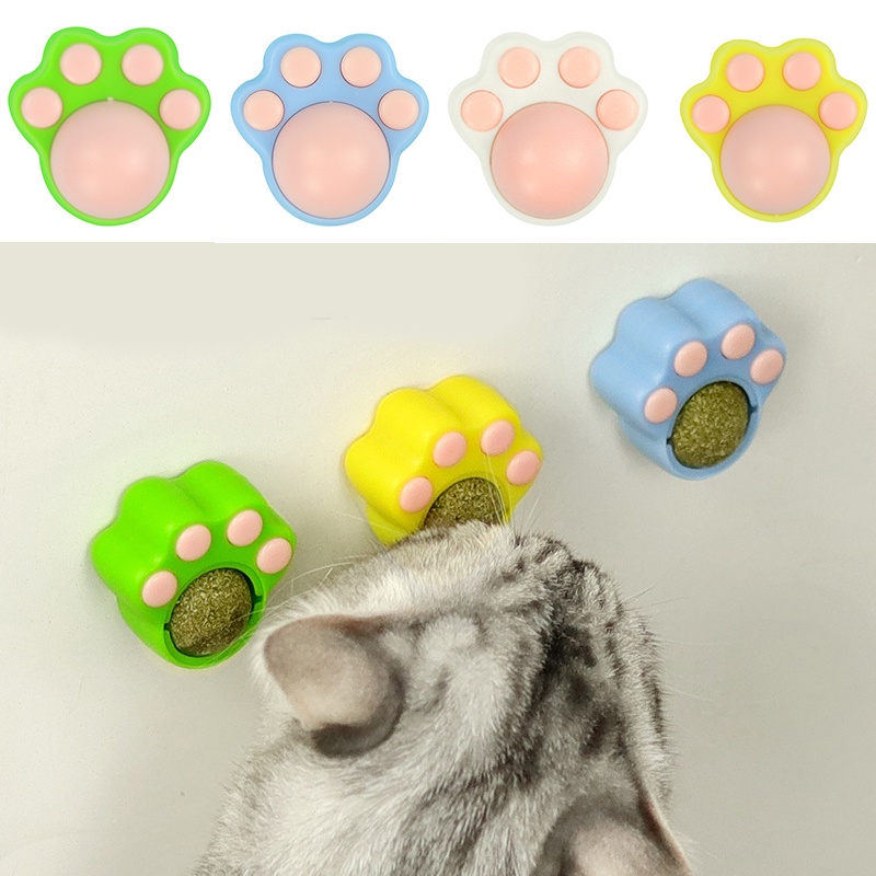 Bóng Catnip Bạc Hà Đồ Chơi Gắn Tường Kèm Hộp Đựng Chơi Cho Mèo Cưng