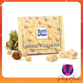 Socola Ritter Sport Trắng Nhân Hạt Dẻ
