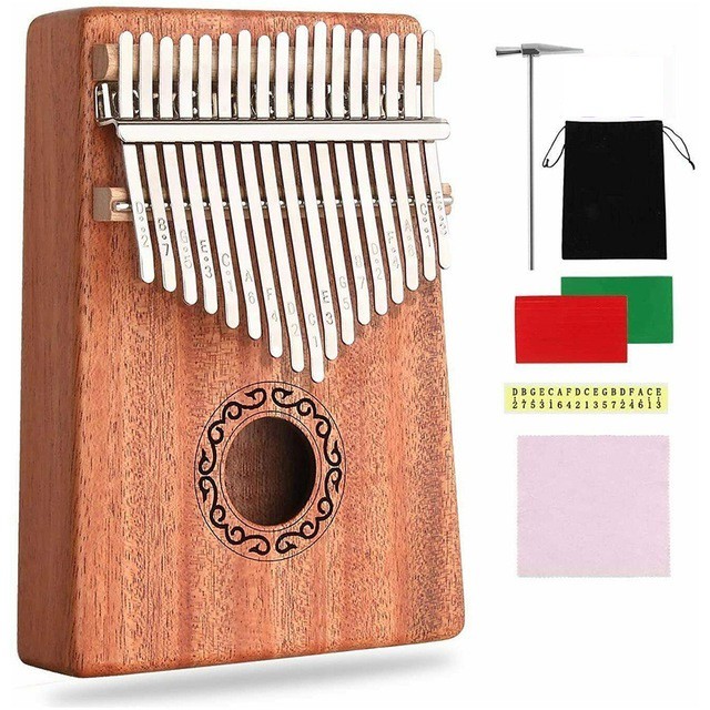 [Mẫu mới có khắc phím] Đàn kalimba 17 phím chất liệu gỗ Mahogany Âm vang ấm Đủ phụ kiện