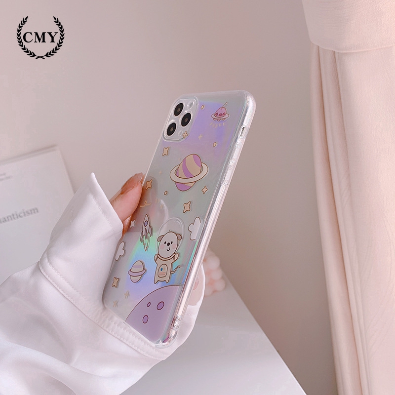 ốp iphone 11 Ốp điện thoại silicone TPU mềm in hình cún vũ trụ cho iPhone 11/11Pro 11pro Max X XR XS XS MAX 7 8 + SE