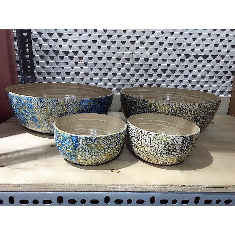 Chậu tre khảm ngâm tay/chân