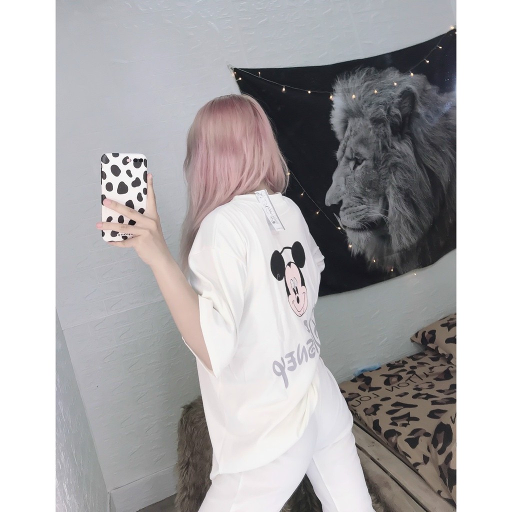 set bộ chuột in sau lưng quần legging siêu xinh ảnh thậtr