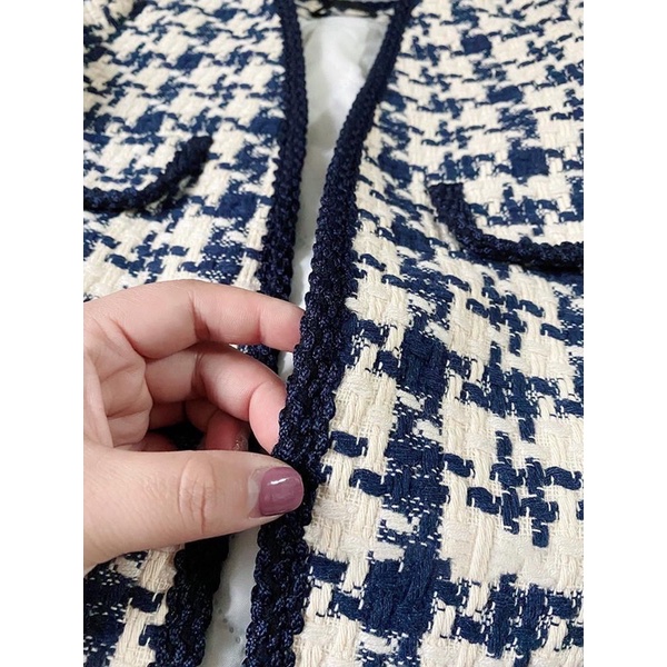 Áo Khoác Dạ Tweed Kẻ QCCC ( Kèm Ảnh Shop )
