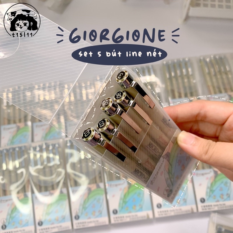 [t15l11] Set 5/6 Bút đi nét kháng nước Giorgione