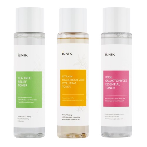 [Hàng mới về] Toner iUNIK Tinh Chất Tràm Trà/Vitamin Hyaluronic/Hoa Hồng Galactomyces 200ml