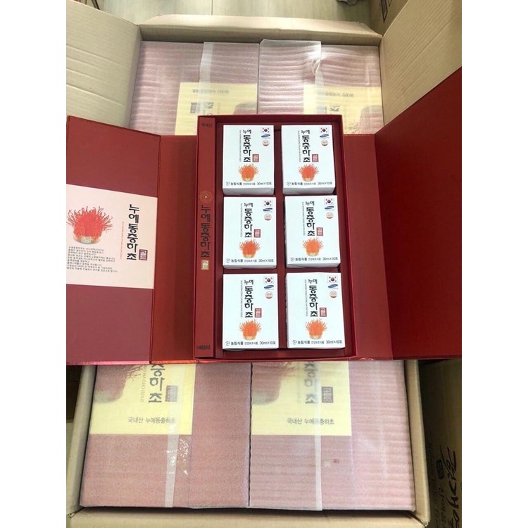 Nước Đông Trùng Hạ Thảo Gold Hộp Đỏ 30ml X 60 Gói Chính Hãng Hàn Quốc